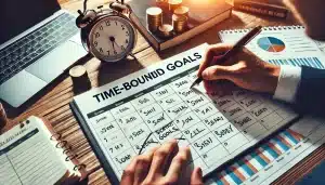 Trader setting time-bound financial goals with clear deadlines.