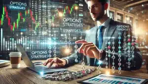 Trader using options trading strategies to manage risk and leverage.