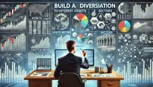 Trader building a diversified portfolio to reduce risk.