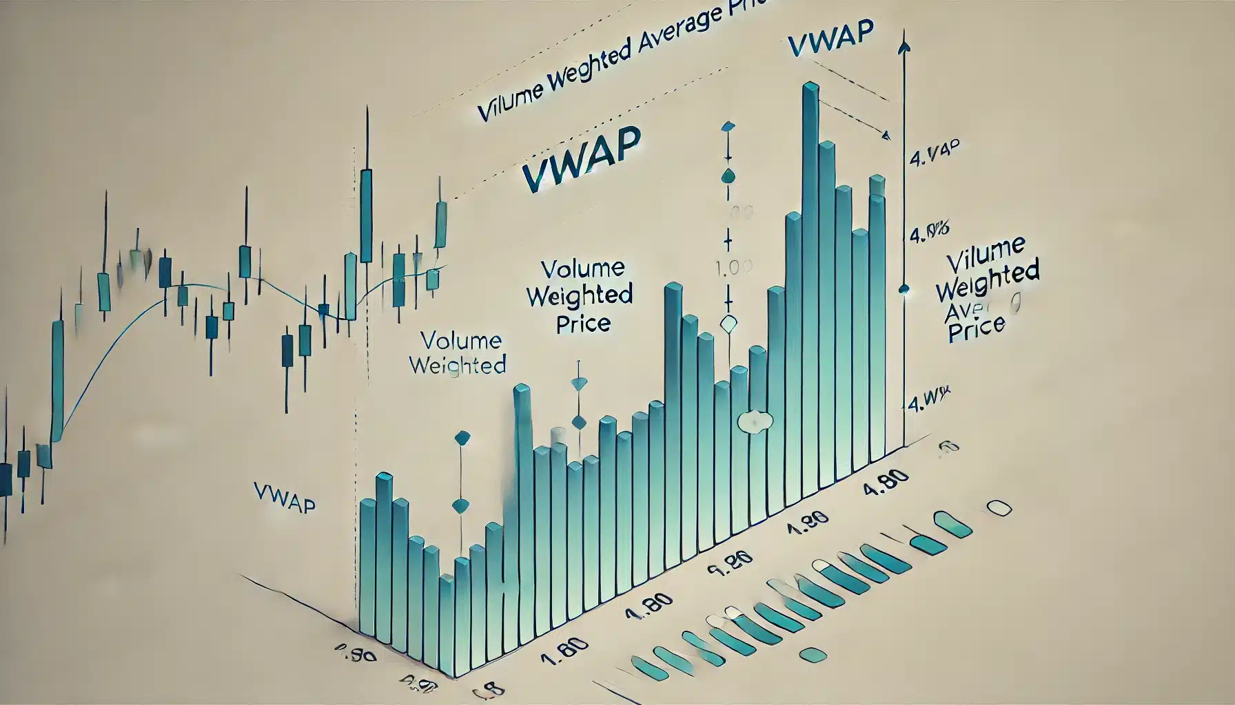 A simple line chart illustrating the calculation of VWAP