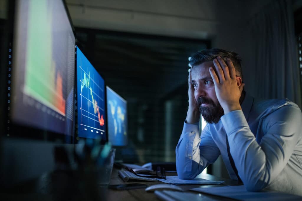 Frustrated trader with losses