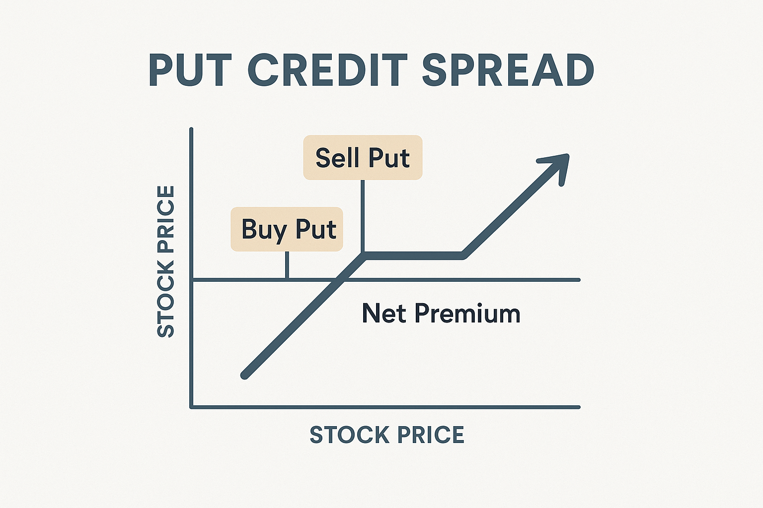Cash-secured put strategy diagram with premium and stock assignment